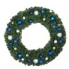 48" Unlit Decorated Wreath - Blue And Silver Décor - Bow Option Available -Christmas Decor Sale dw 48 bs