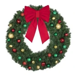 48" Unlit Decorated Wreath - Colors Of The Holidays - Bow Option Available -Christmas Decor Sale dw 48 coth b vb 18 r