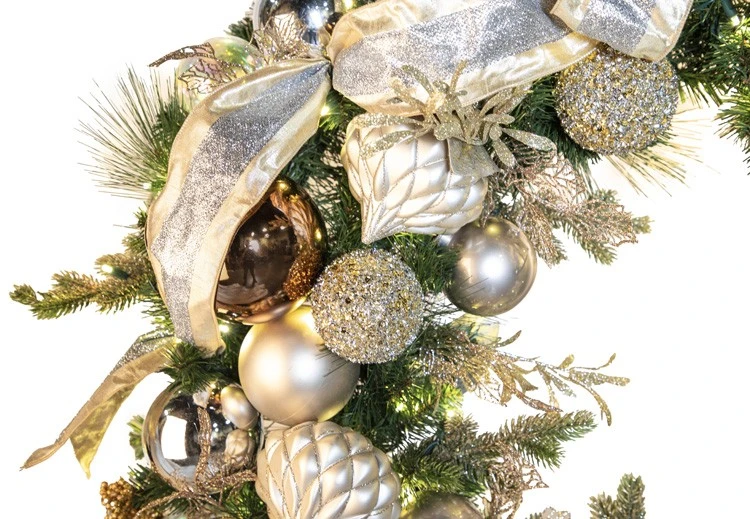 48" Pre-Decorated Wreath - Champagne Shimmer - Warm White 4 48" Pre-Decorated Wreath - Champagne Shimmer - Warm White - Image 2