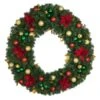 48" Unlit Decorated Wreath - Elegant Poinsettia - Bow Option Available -Christmas Decor Sale dw 48 ep 1