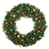 48" Lit LED Warm White Decorated Wreath - Traditional Décor - Bow Option Available -Christmas Decor Sale dw 48 led t