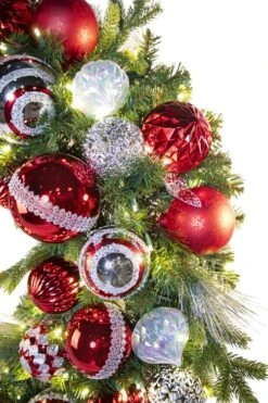 48" Pre-Decorated Wreath - Red Splendor - Warm White -Christmas Decor Sale dw 48 rs ww 1