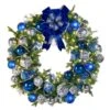 48" Pre-Decorated Wreath - Sapphire Sky - Warm White -Christmas Decor Sale dw 48 ss ww 750