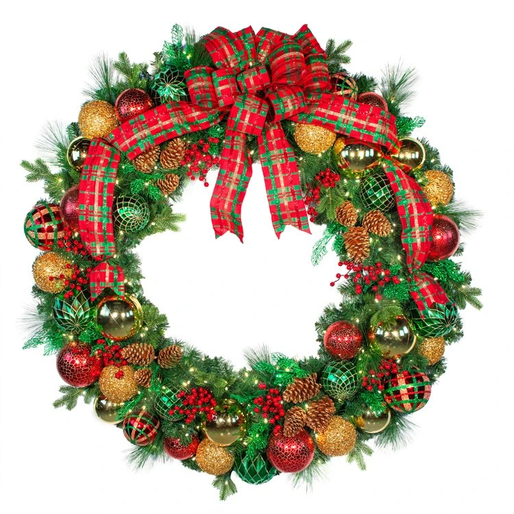 72" Pre-Decorated Wreath - Classic Holiday - Warm White 3 72" Pre-Decorated Wreath - Classic Holiday - Warm White