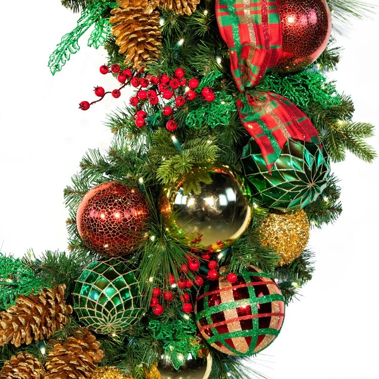 72" Pre-Decorated Wreath - Classic Holiday - Warm White 5 72" Pre-Decorated Wreath - Classic Holiday - Warm White - Image 3