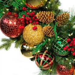 72" Pre-Decorated Wreath - Classic Holiday - Warm White 12 72" Pre-Decorated Wreath - Classic Holiday - Warm White -Christmas Decor Sale dw 60 ch ww d cc 1