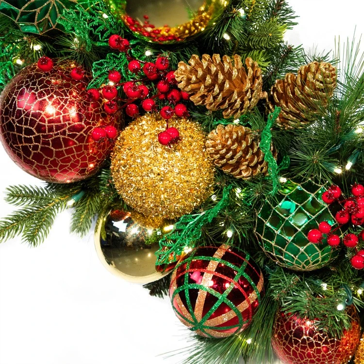 72" Pre-Decorated Wreath - Classic Holiday - Warm White 6 72" Pre-Decorated Wreath - Classic Holiday - Warm White - Image 4