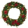 60" Lit LED Warm White Decorated Wreath - Elegant Poinsettia - Bow Option Available 1 60" Lit LED Warm White Decorated Wreath - Elegant Poinsettia - Bow Option Available -Christmas Decor Sale dw 60 led ep