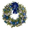 60" Pre-Decorated Wreath - Sapphire Sky - Warm White -Christmas Decor Sale dw 60 ss ww 750 1