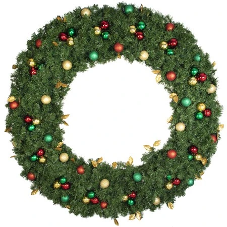 72" Unlit Decorated Wreath - Traditional Décor - Bow Option Available 3 72" Unlit Decorated Wreath - Traditional Décor - Bow Option Available