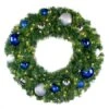 30" Lit LED Warm White Decorated Wreath - Blue And Silver Décor - Bow Option Available 2 30" Lit LED Warm White Decorated Wreath - Blue And Silver Décor - Bow Option Available -Christmas Decor Sale dw bs led 30 1