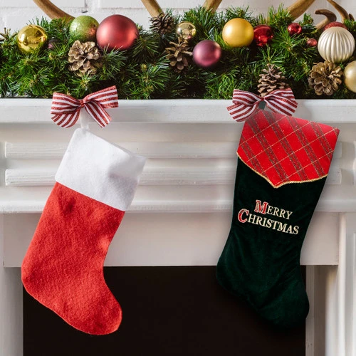 Northlight 19" Green And Red 'Merry Christmas' Christmas Stocking 5 Northlight 19" Green And Red 'Merry Christmas' Christmas Stocking - Image 3