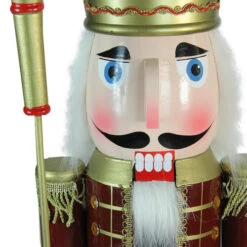 Northlight 48" Burgundy And White Wooden Christmas Nutcracker King With Scepter -Christmas Decor Sale ehp4xfxfbwe9h7jliv2oce0o9pfbzpdk 57236.1664901050