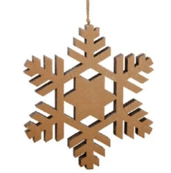 18.5" Winter Light Country Rustic Silver Glitter Snowflake Decorative Christmas Ornament