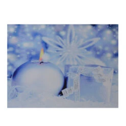 Northlight LED Lighted Candle And Gift Wintry Scene Christmas Canvas Wall Art 12" X 15.75"