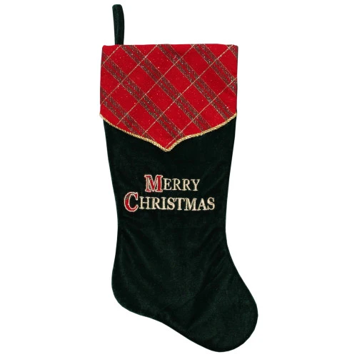 Northlight 19" Green And Red 'Merry Christmas' Christmas Stocking 3 Northlight 19" Green And Red 'Merry Christmas' Christmas Stocking