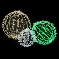 30" Foldable Sphere - LED - Pure White - Commercial Grade -Christmas Decor Sale f3dsph com g ww pw 1