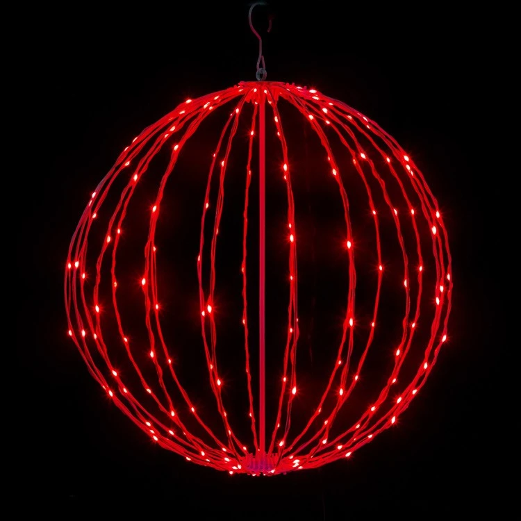 24" Foldable Sphere - LED Micro-Drop - Red - Consumer Grade 3 24" Foldable Sphere - LED Micro-Drop - Red - Consumer Grade