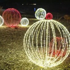 24" Foldable Sphere - LED Micro-Drop - Warm White - Consumer Grade -Christmas Decor Sale f3dsphm 30 ww r l 2