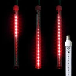 12" LED Meteor Shower Light - Red Tube Light Bulb - Pro Christmas