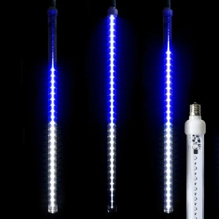 24" LED Meteor Shower Light - Pure White And Blue Tube Light Bulb - Pro Christmas 3 24" LED Meteor Shower Light - Pure White And Blue Tube Light Bulb - Pro Christmas