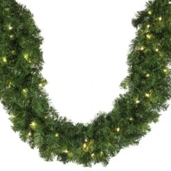 4 1/2' X 14" Deluxe Oregon Fir Garland, Lit Warm White LED