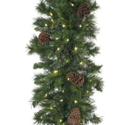 4 1/2' X 14" Mixed Pine Garland, Lit Warm White -Christmas Decor Sale g 4514 mpl b