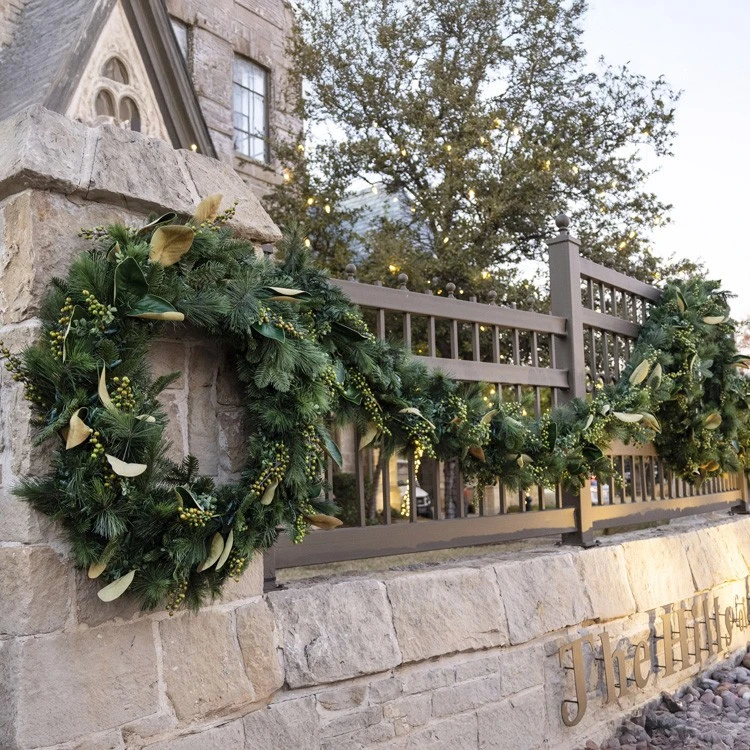 36" Mixed Pine Magnolia Berry Wreath - Warm White 9 36" Mixed Pine Magnolia Berry Wreath - Warm White - Image 7