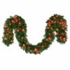 9' X 14" Deluxe Oregon Fir Garland, Lit, Red