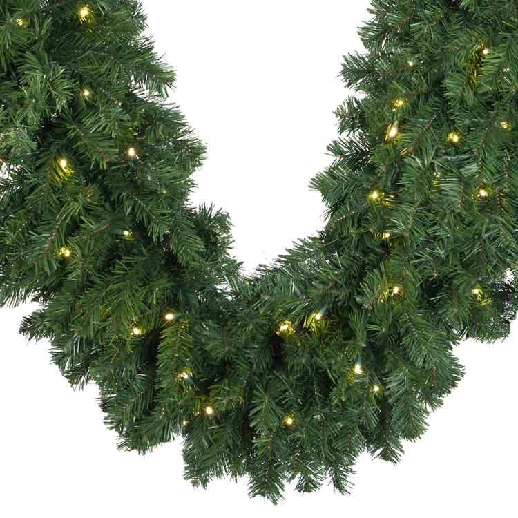 9' X 18" Deluxe Oregon Fir Garland, Lit Warm White 4 9' X 18" Deluxe Oregon Fir Garland, Lit Warm White - Image 2