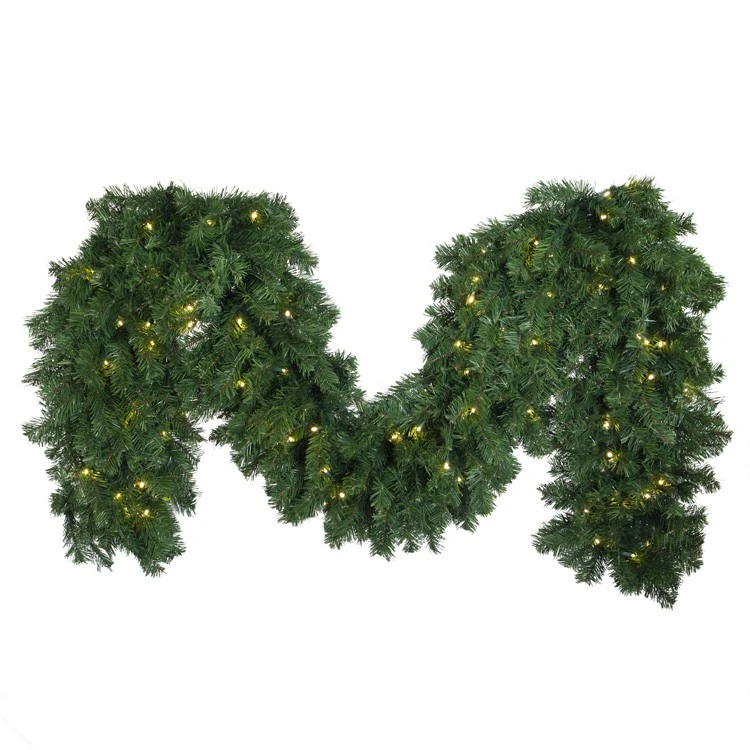 9' X 18" Deluxe Oregon Fir Garland, Lit Warm White 3 9' X 18" Deluxe Oregon Fir Garland, Lit Warm White