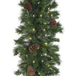 9' X 18" Mixed Pine Garland, Lit Warm White -Christmas Decor Sale g 918 mpl c
