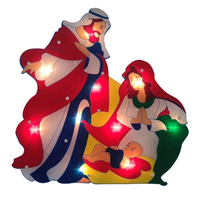Northlight 17.75" Lighted Holy Family Nativity Scene Christmas Window Silhouette 3 Northlight 17.75" Lighted Holy Family Nativity Scene Christmas Window Silhouette