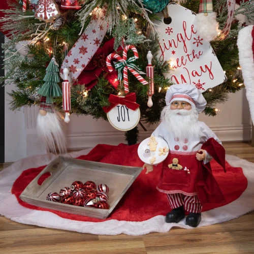 Northlight 16" Chef Santa With Cookies And Napkin Christmas Figure 4 Northlight 16" Chef Santa With Cookies And Napkin Christmas Figure - Image 2