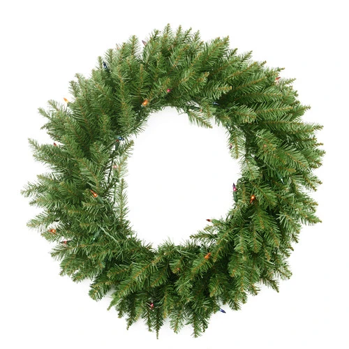 Pre-Lit Northern Pine Artificial Christmas Wreath - 36" - Multi-Color Lights 3 Pre-Lit Northern Pine Artificial Christmas Wreath - 36" - Multi-Color Lights
