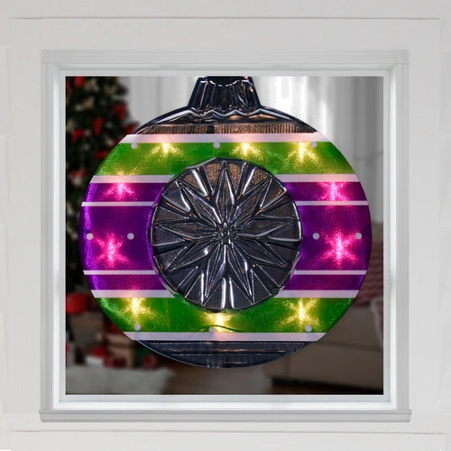 Christmas Central Lighted Shimmering Christmas Ornament Window Silhouette - 15.5" - Clear Lights 5 Christmas Central Lighted Shimmering Christmas Ornament Window Silhouette - 15.5" - Clear Lights - Image 3