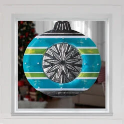 Christmas Central 15.5" Blue And Green Lighted Christmas Ornament Window Silhouette -Christmas Decor Sale impact2013350 76639.1636546338