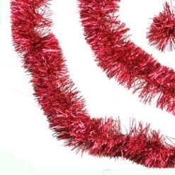 Northlight Shiny 6-Ply Commercial Christmas Foil Tinsel Garland - 50' X 4" - Red - Unlit