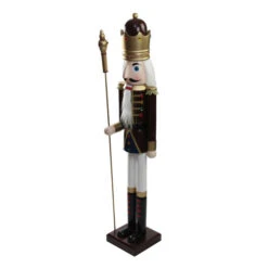 Northlight 48" Burgundy And White Wooden Christmas Nutcracker King With Scepter -Christmas Decor Sale k82zyhygko58g4hcnjksjciegrvouhaw 65144.1664901050