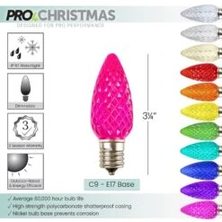 C9 SMD LED Retrofit Bulb - Pink - Pro Christmas™ - Bag Of 25 -Christmas Decor Sale l pc c9 pk diagram no box