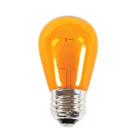 S14 LED Filament Transparent Glass Retrofit Bulb - E26 Base - Amber/Orange - Pro Christmas„¢ - Box Of 25 3 S14 LED Filament Transparent Glass Retrofit Bulb - E26 Base - Amber/Orange - Pro Christmas„¢ - Box Of 25