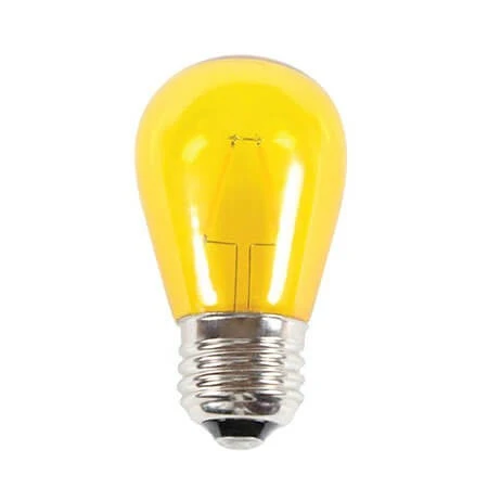 S14 LED Filament Transparent Glass Retrofit Bulb - E26 Base - Yellow - Pro Christmas„¢ - Box Of 25 3 S14 LED Filament Transparent Glass Retrofit Bulb - E26 Base - Yellow - Pro Christmas„¢ - Box Of 25