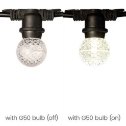 Medium Base Cord - 48' - Black Cord - 24" Spacing -Christmas Decor Sale ll mb bk g50 ww 2