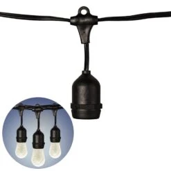 Medium Base Cord- Suspended - 100' - Black Cord - 24" Spacing