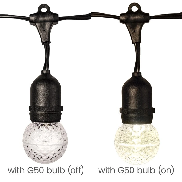 Medium Base Cord- Suspended - 330' - Black Cord - 24" Spacing 5 Medium Base Cord- Suspended - 330' - Black Cord - 24" Spacing - Image 3