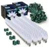 Light Line Kit - SPT-1 C9 100' Green Cord, 12" Spacing, 100 Cool White Bulbs, With 4 Male And Female Slide On Plugs -Christmas Decor Sale llk 9101 g 12 cw 1 1