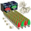 Light Line Kit - SPT-1 C9 100' White Cord, 12" Spacing, 50 Red And 50 Green Bulbs, With 4 Male And Female Slide On Plugs -Christmas Decor Sale llk 9101 w 12 rg 1 1