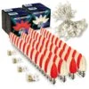 Light Line Kit - SPT-1 C9 100' White Cord, 12" Spacing, 50 Warm White And 50 Red Bulbs, With 4 Male And Female Slide On Plugs -Christmas Decor Sale llk 9101 w 12 rww 1 1