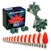 Light Line Kit - SPT-1 C9 25' Green Cord, 12" Spacing, 13 Warm White And 12 Red Bulbs, With 2 Male And Female Slide On Plugs
