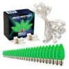 Light Line Kit - SPT-1 C9 25' White Cord, 12" Spacing, 25 Green Bulbs, With 2 Male And Female Slide On Plugs -Christmas Decor Sale llk 9251 w 12 g 1